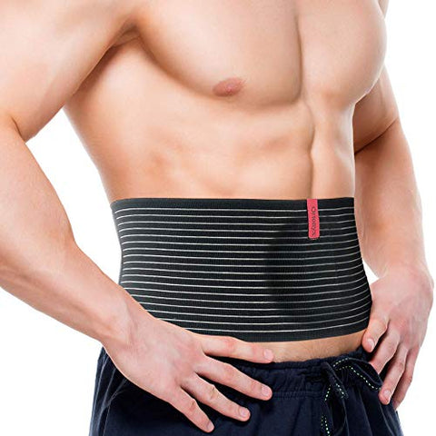 ORTONYX Umbilical Hernia Belt for Men and Women - Abdominal Support Binder with Compression Pad - Navel Ventral Epigastric Incisional and Belly Button Hernias Surgery Prevention Aid (Large-XXL)
