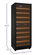 Load image into Gallery viewer, Vite II Tru-Vino 99 Bottle Dual Zone Black Right Hinge Wine Refrigerator 24&quot; Wide