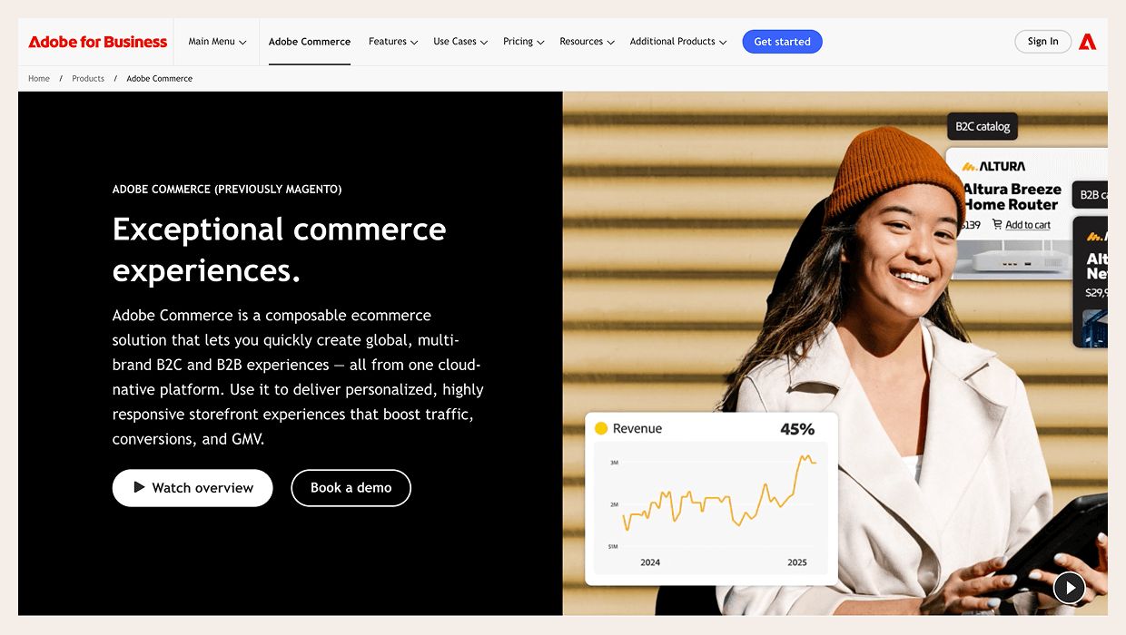 Adobe Commerce website