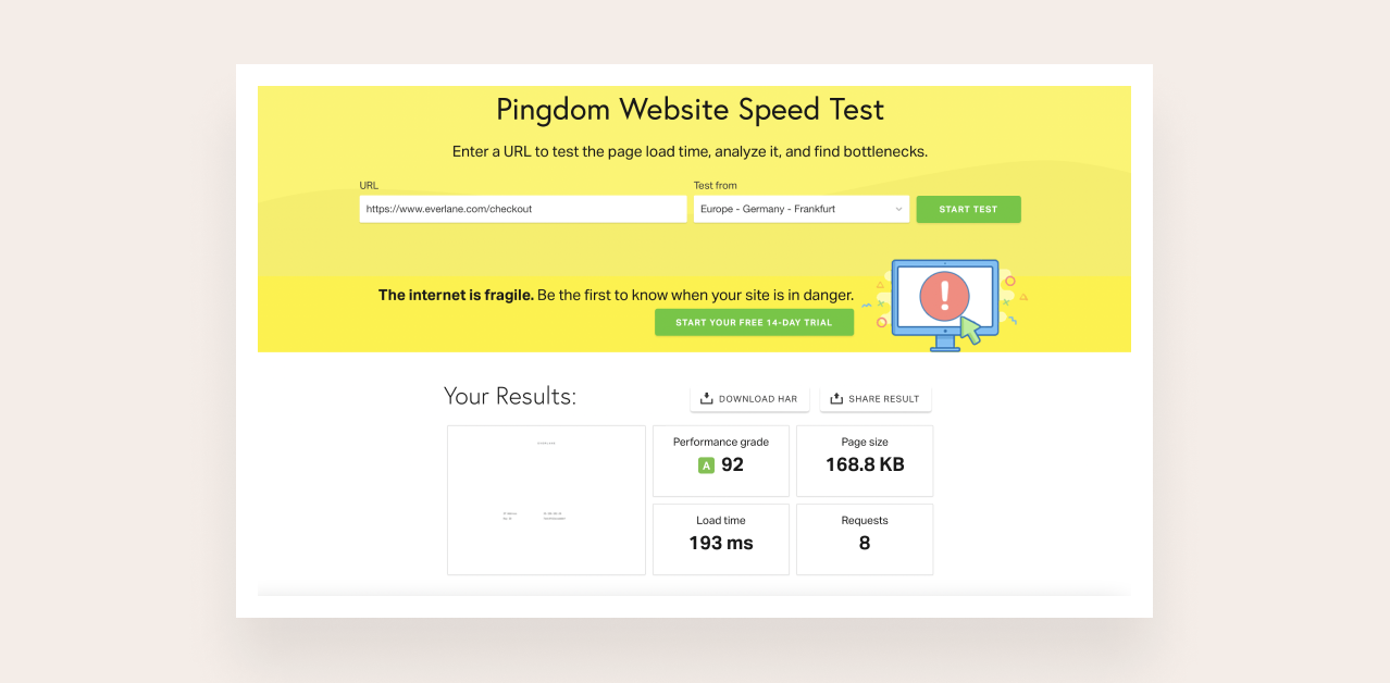 improve the loading time and speed for checkout page