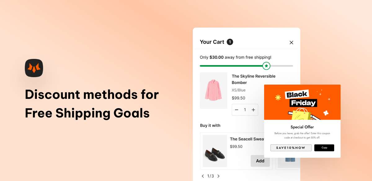 more flexibility of discount methods for free shipping goals