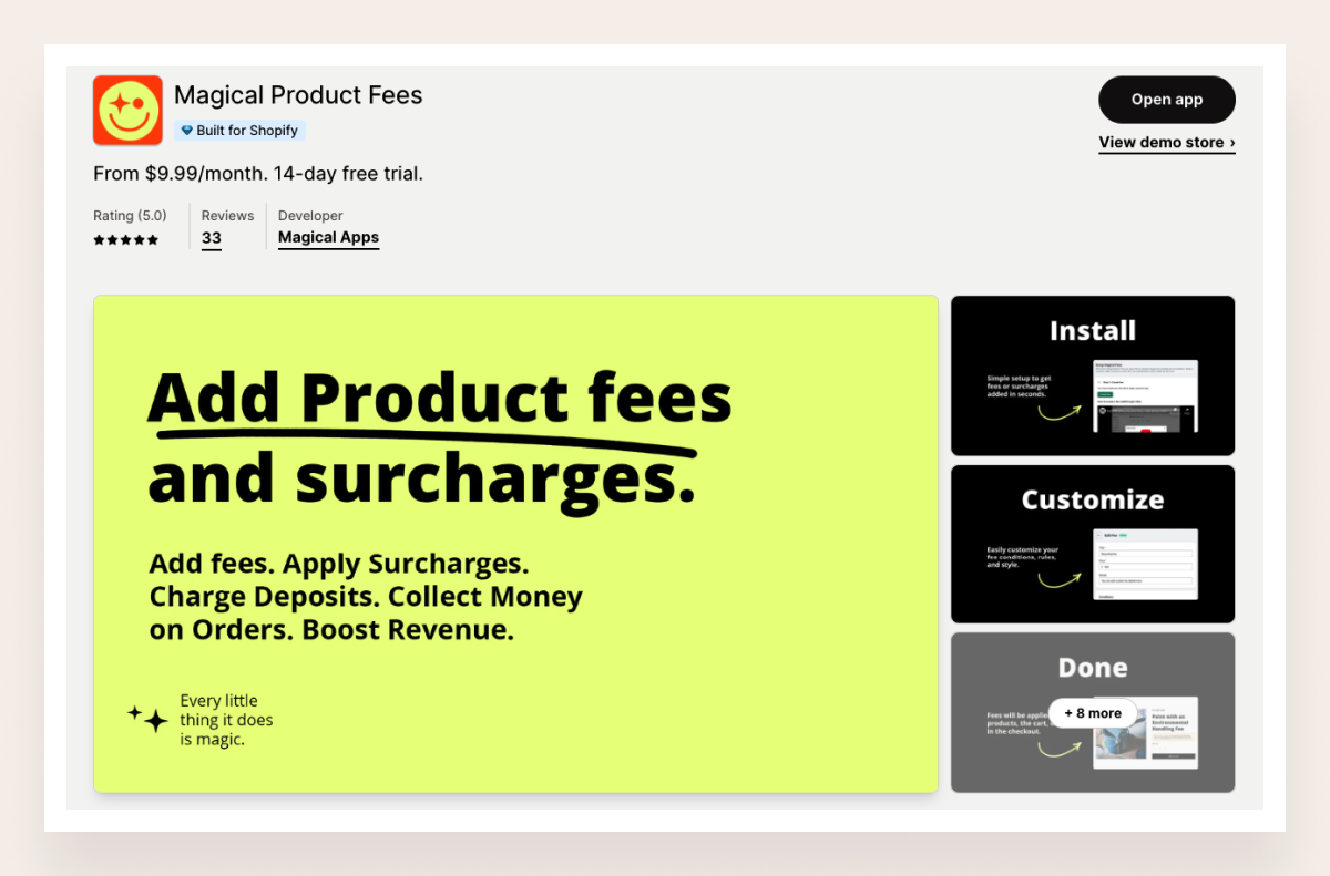 Magical Product Fees app