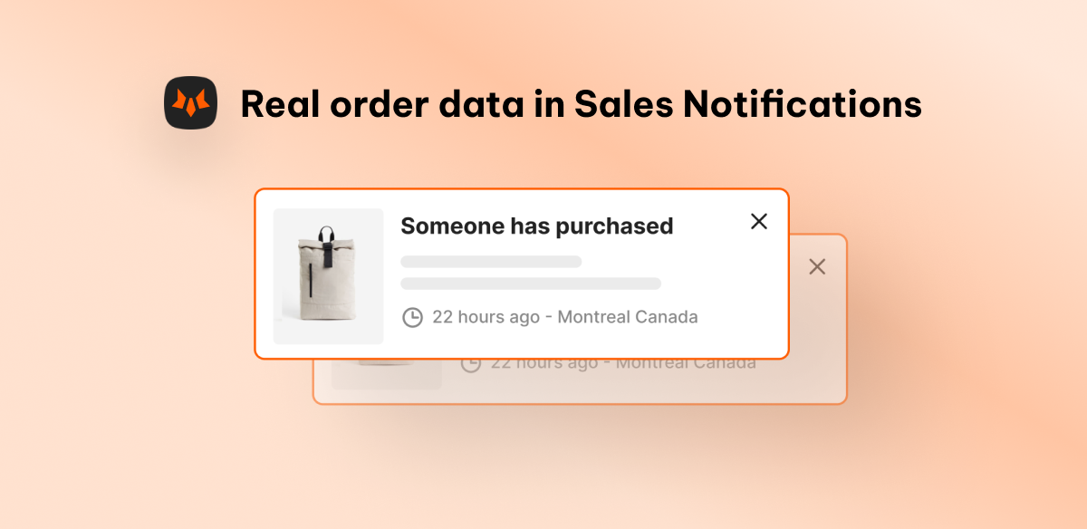 Real order data in Sales notification