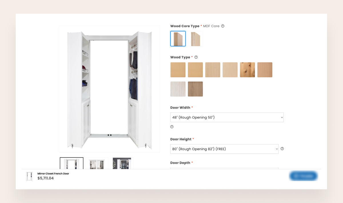 Murphy Door, as an example of Shopify Dawn theme