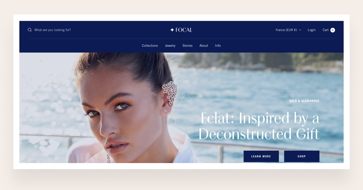 focal Shopify theme- Sapphire style