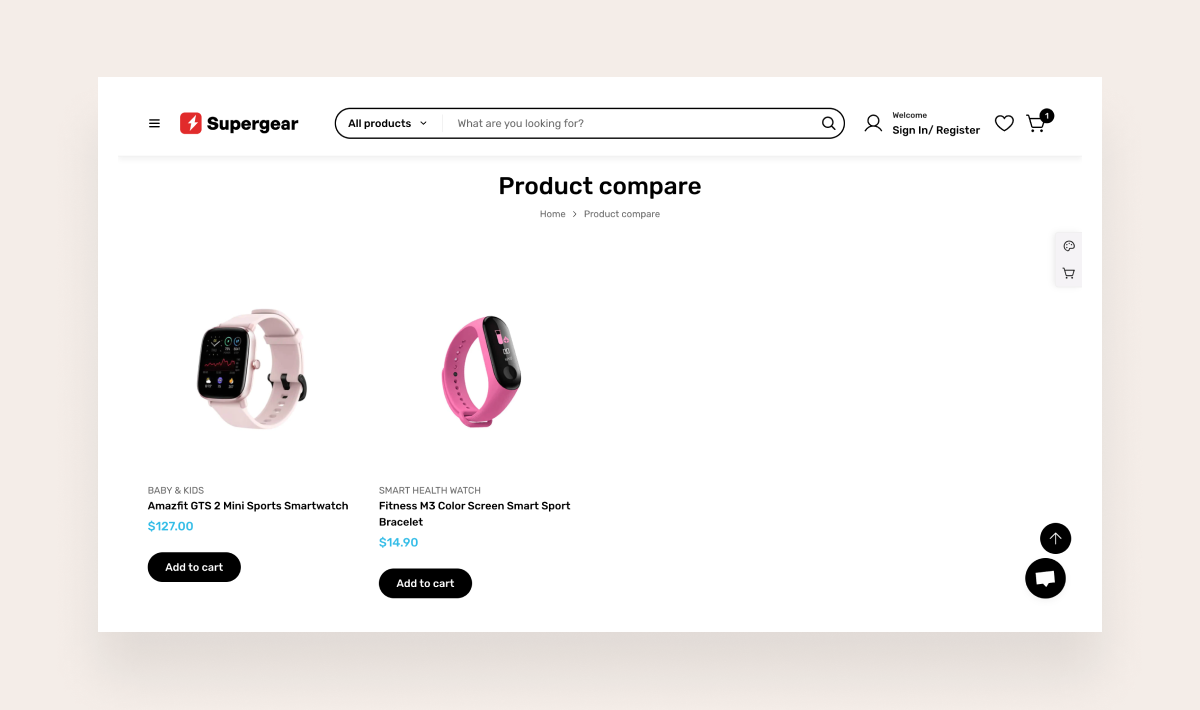 Add product comparison feature to improve shopping experience