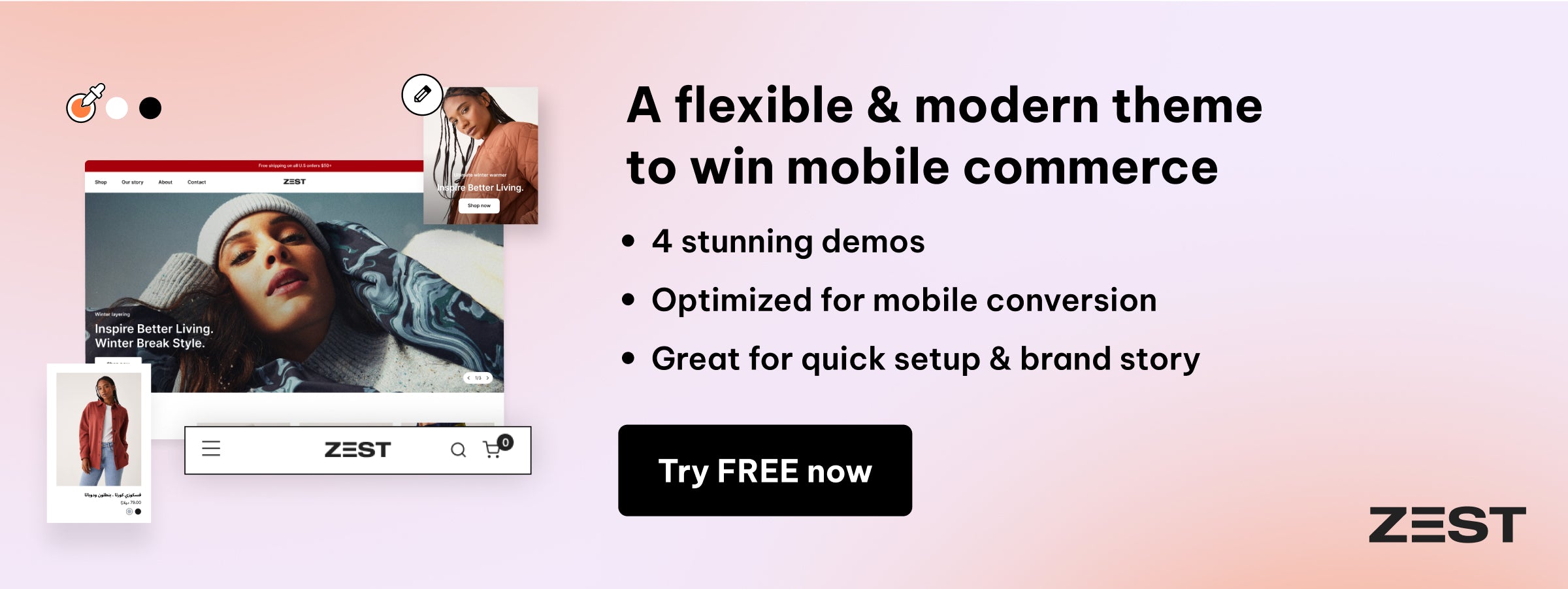 zest mobile focused shopify theme