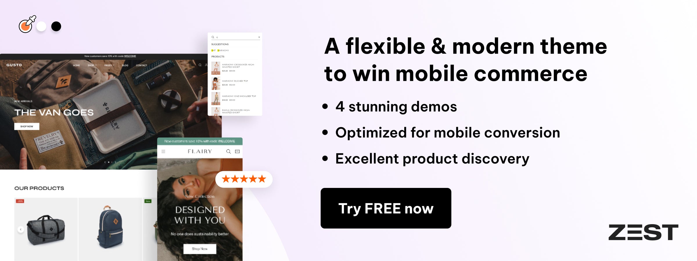 a mobile responsive theme on Shopify