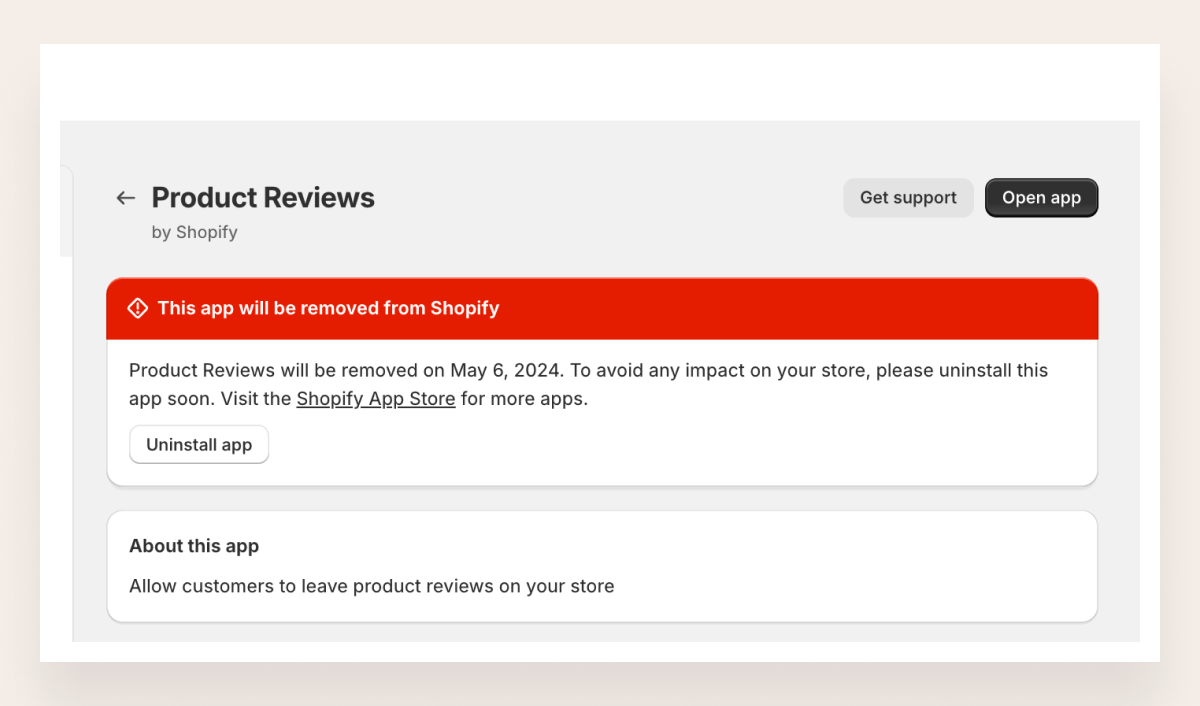 Shopify product reviews sunset