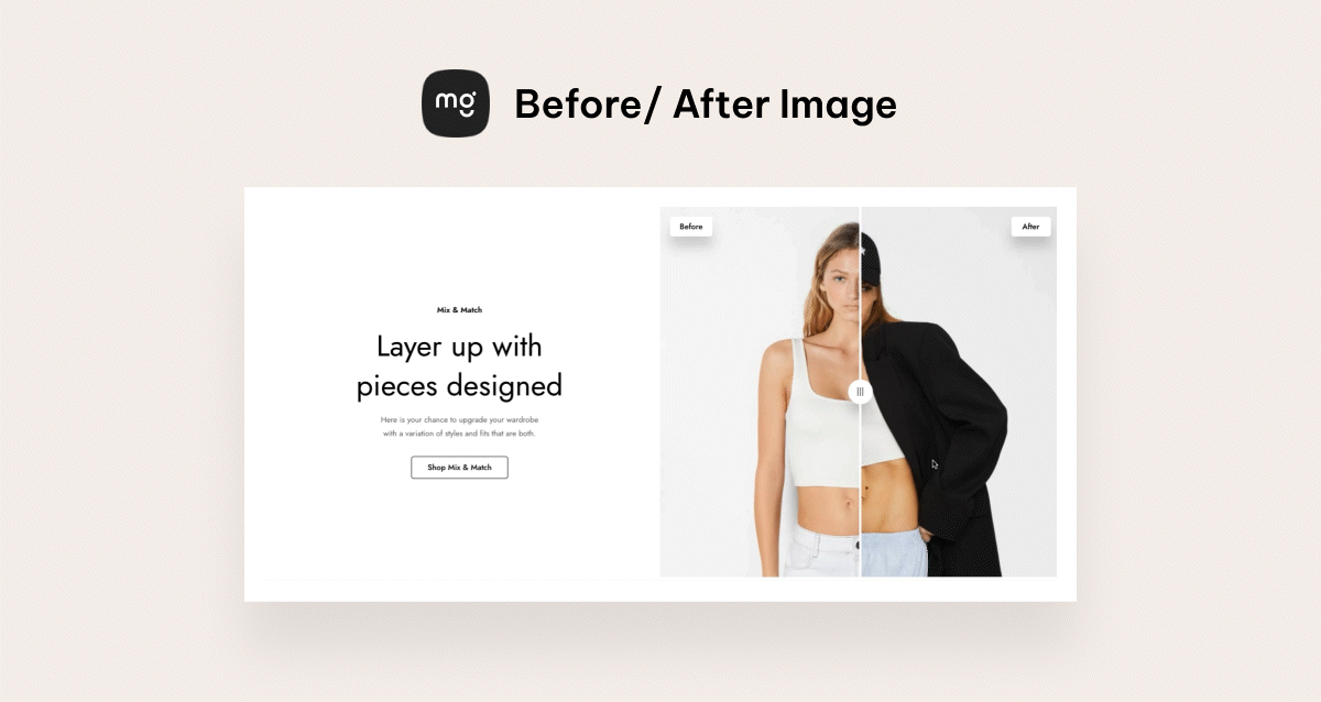 before after image slider