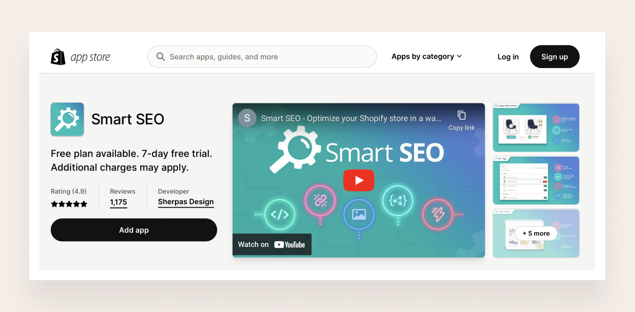 Smart SEO app for Shopify