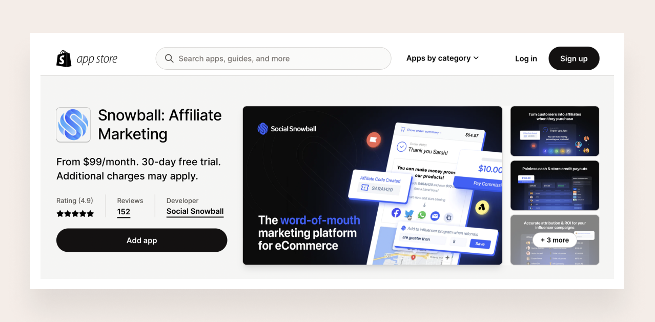 Shopify app for affiliate marketing