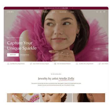 jewelry website template for shopify store laura