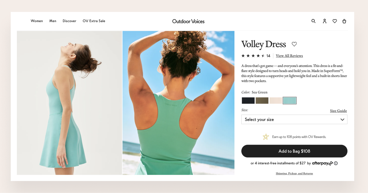 Product page examples