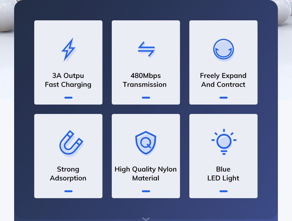 TOPK 3 in 1 Magnetic Charging Cable