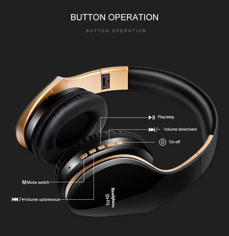 OG-P18 Foldable Wireless 3D Bass HeadPhones