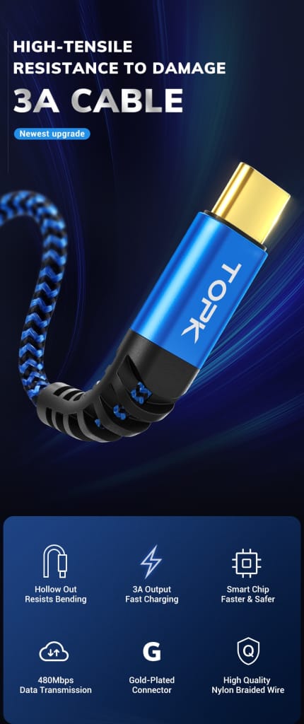 3 Amp Fast Charging Data Cable