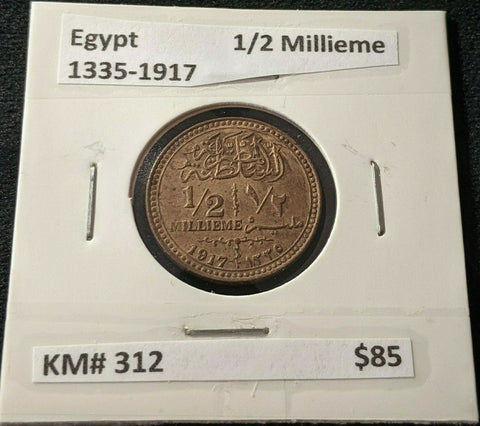 Egypt 1335-1917 1/2 Millieme KM# 312  #401