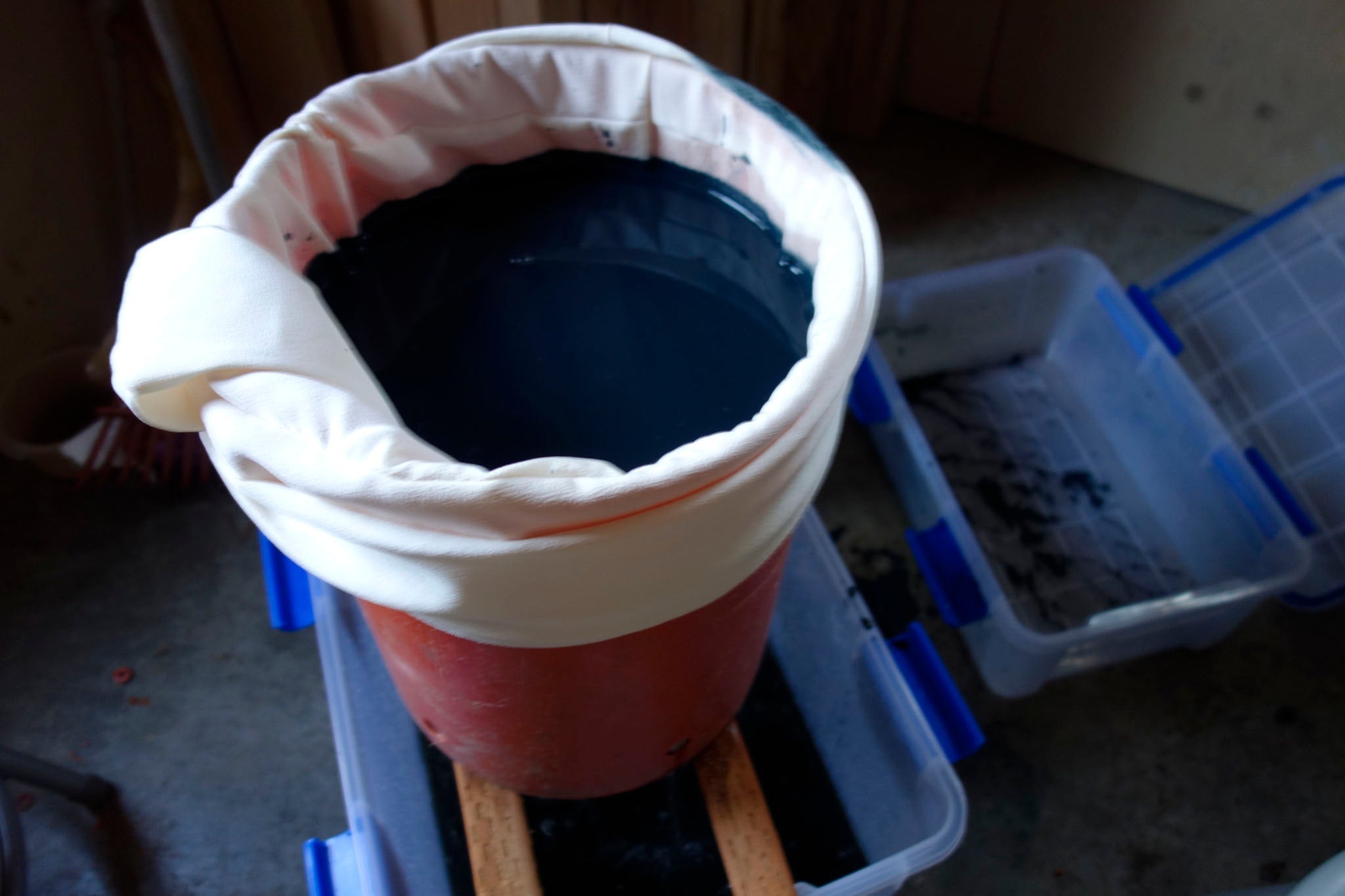 Processing indigo pigment at Okan Arts Farm in Wauconda WA