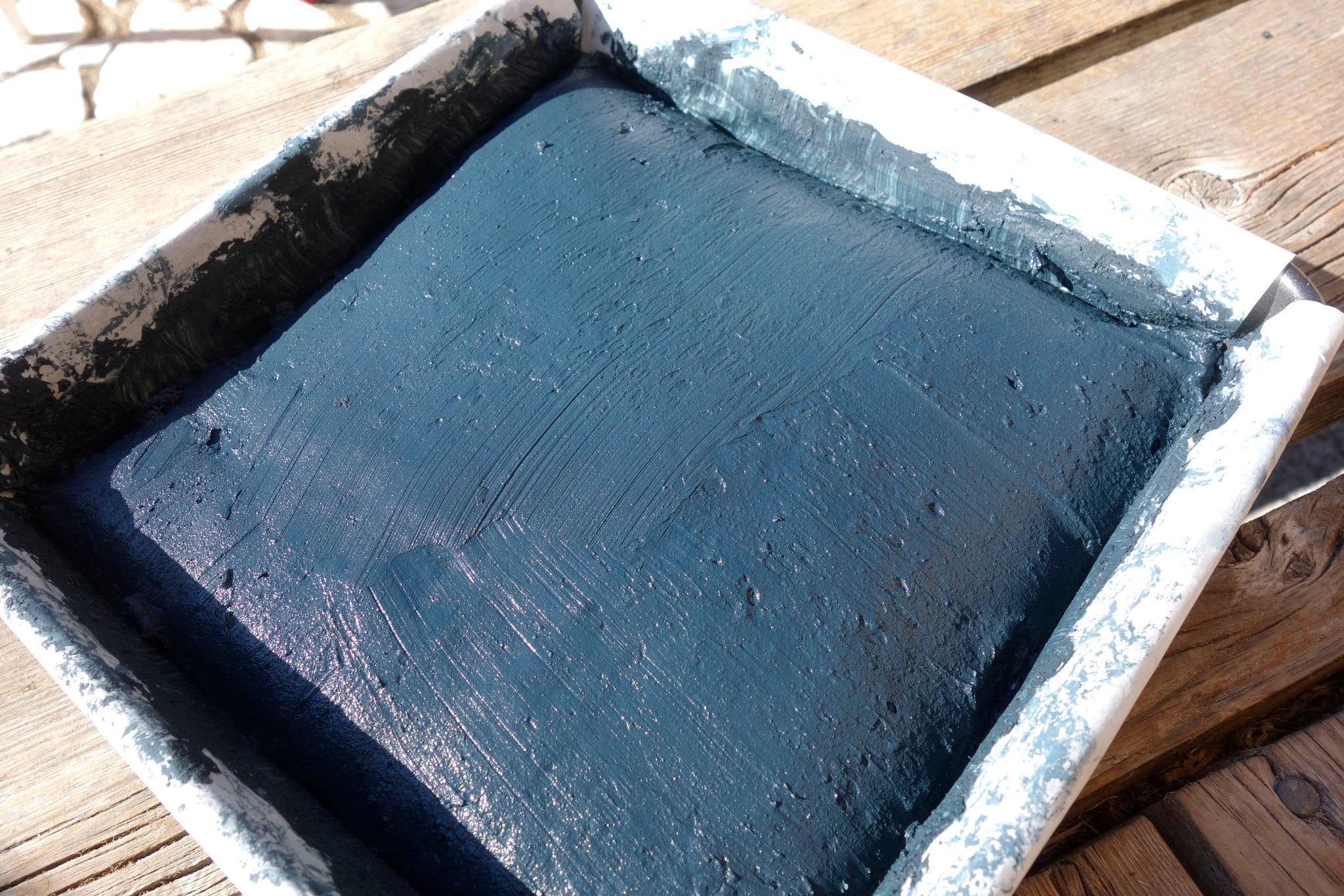 Processing indigo pigment at Okan Arts Farm in Wauconda WA