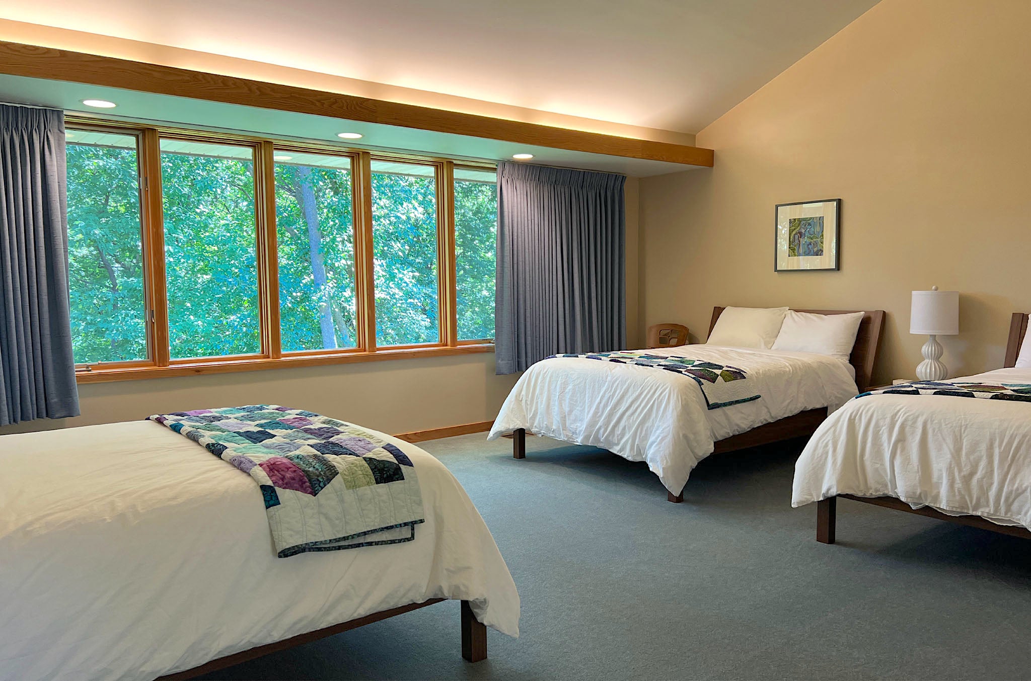 Bedroom at Woodland Ridge Retreat in Downsville WI