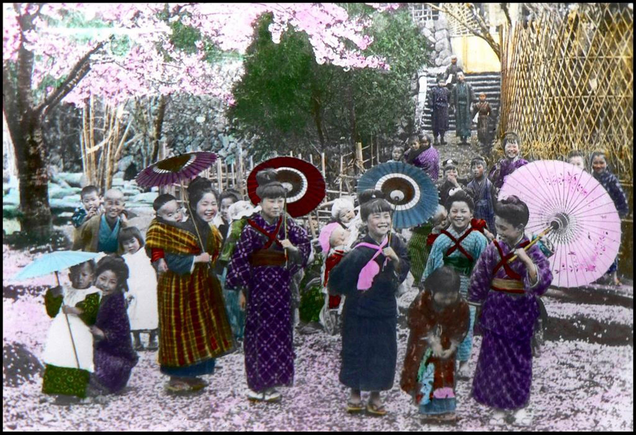 Children in kimono in Old Japan