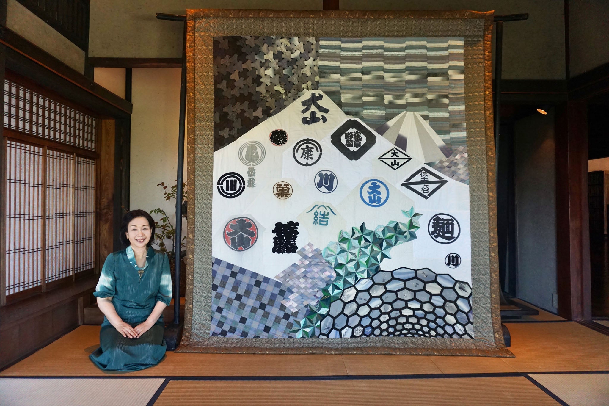 Oyama Pilgrimage Quilt with maker Mutsuko Yawatagaki