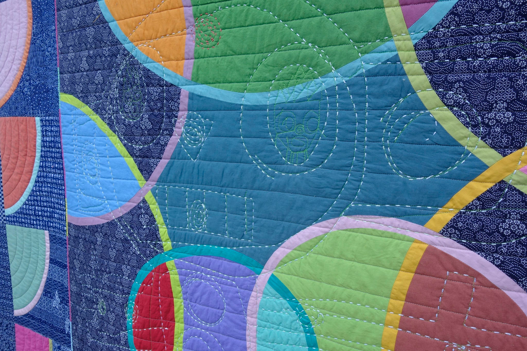 Watermelon From Mars, detail, a quilt by Patricia Belyea