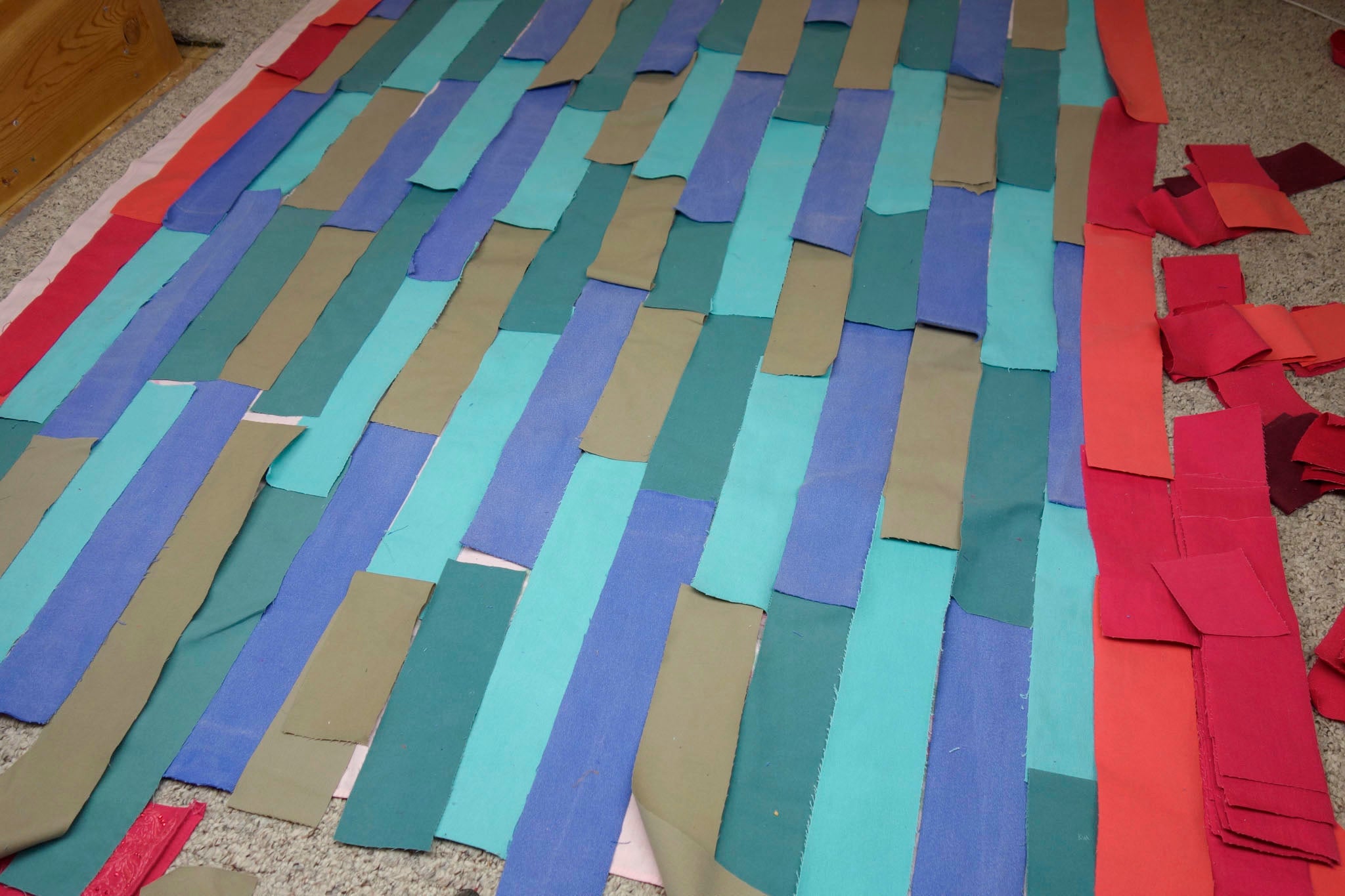 Progress on a Stitch & Flip 2.0 quilt made by Patricia Belyea of Okan Arts
