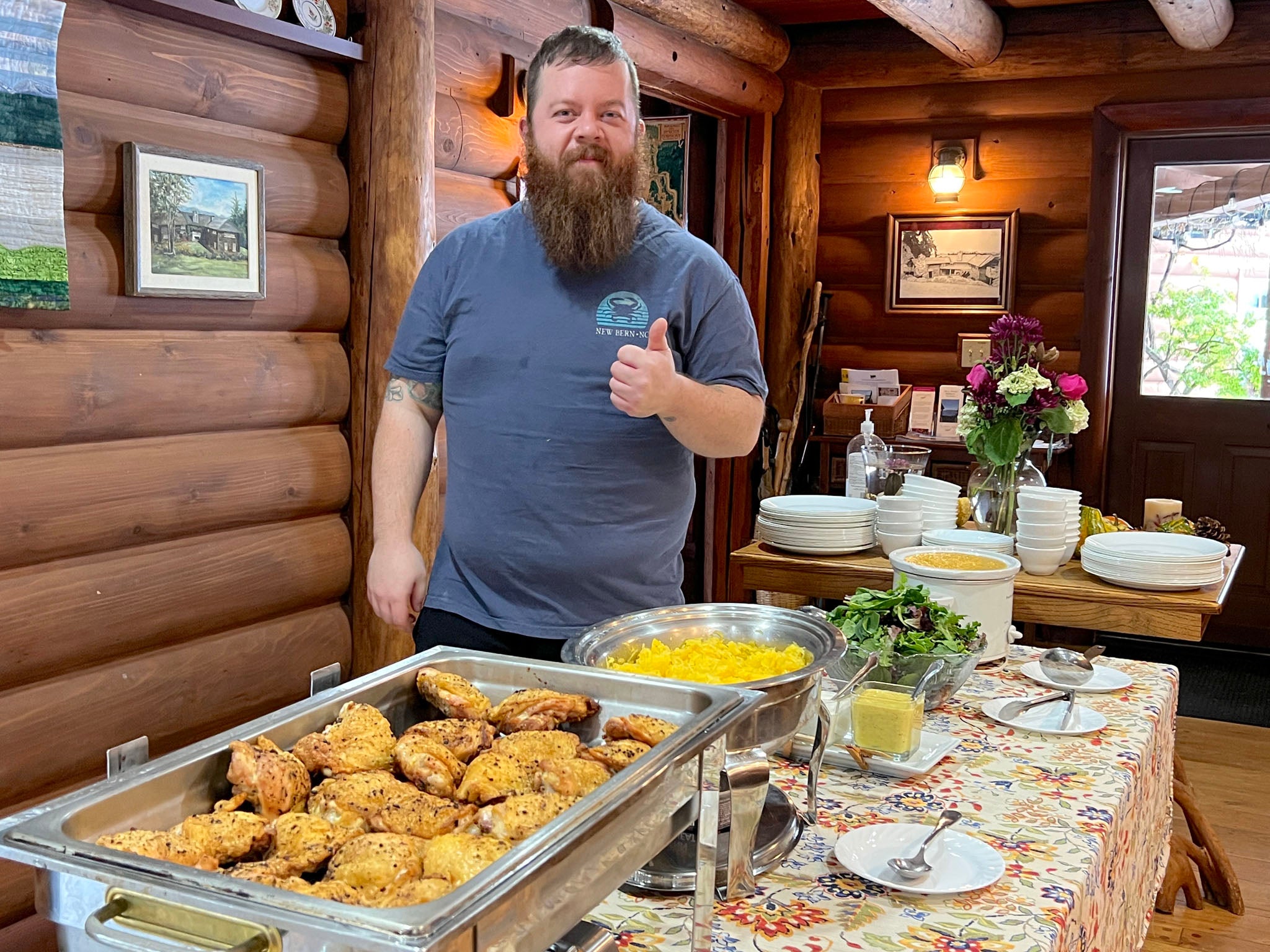 Chef Cody prepares meals for the Okan Arts Crazy About Curves Retreat, November 2022