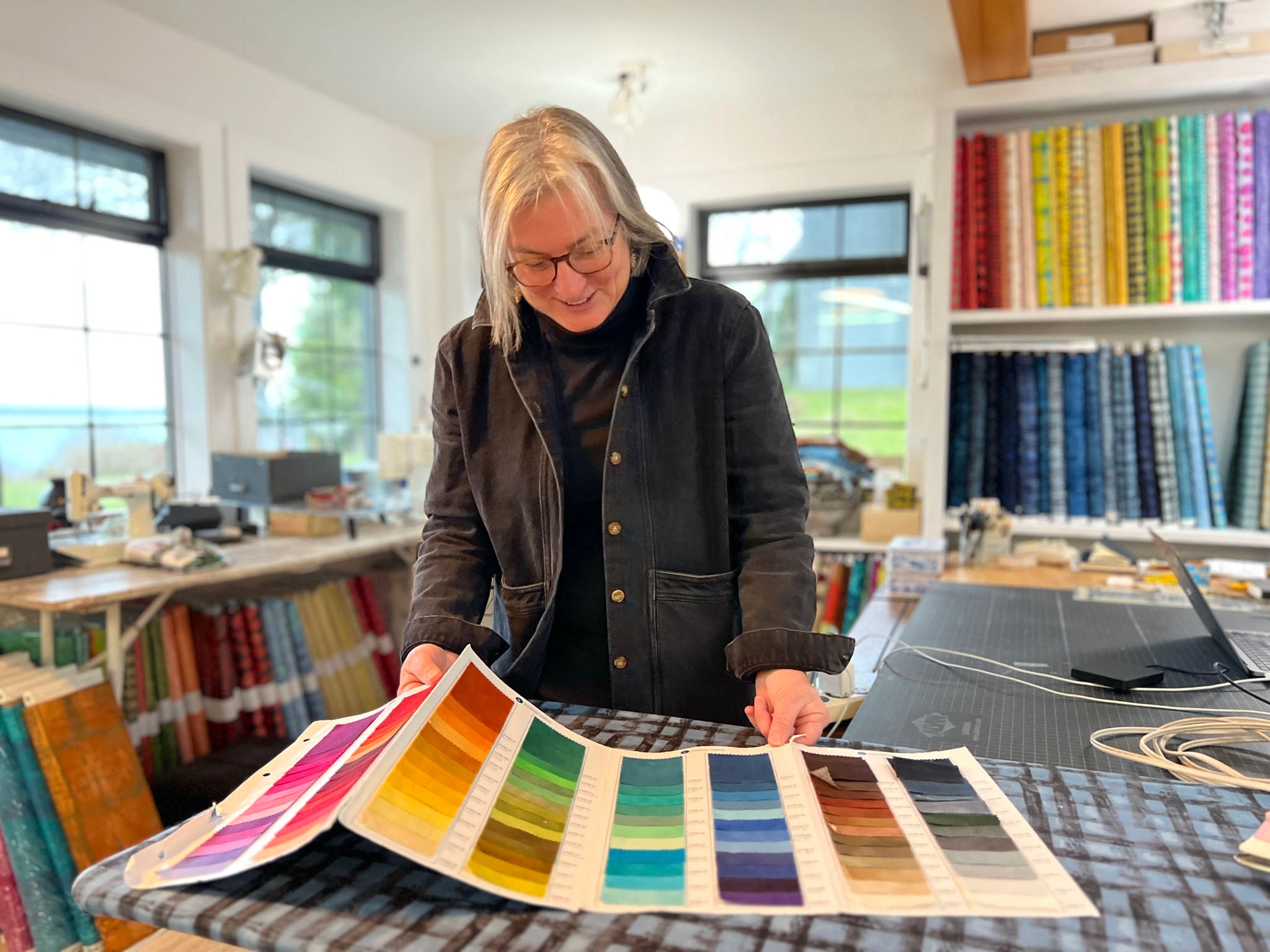 Fabric designer Marcia Derse with her Palette Collection