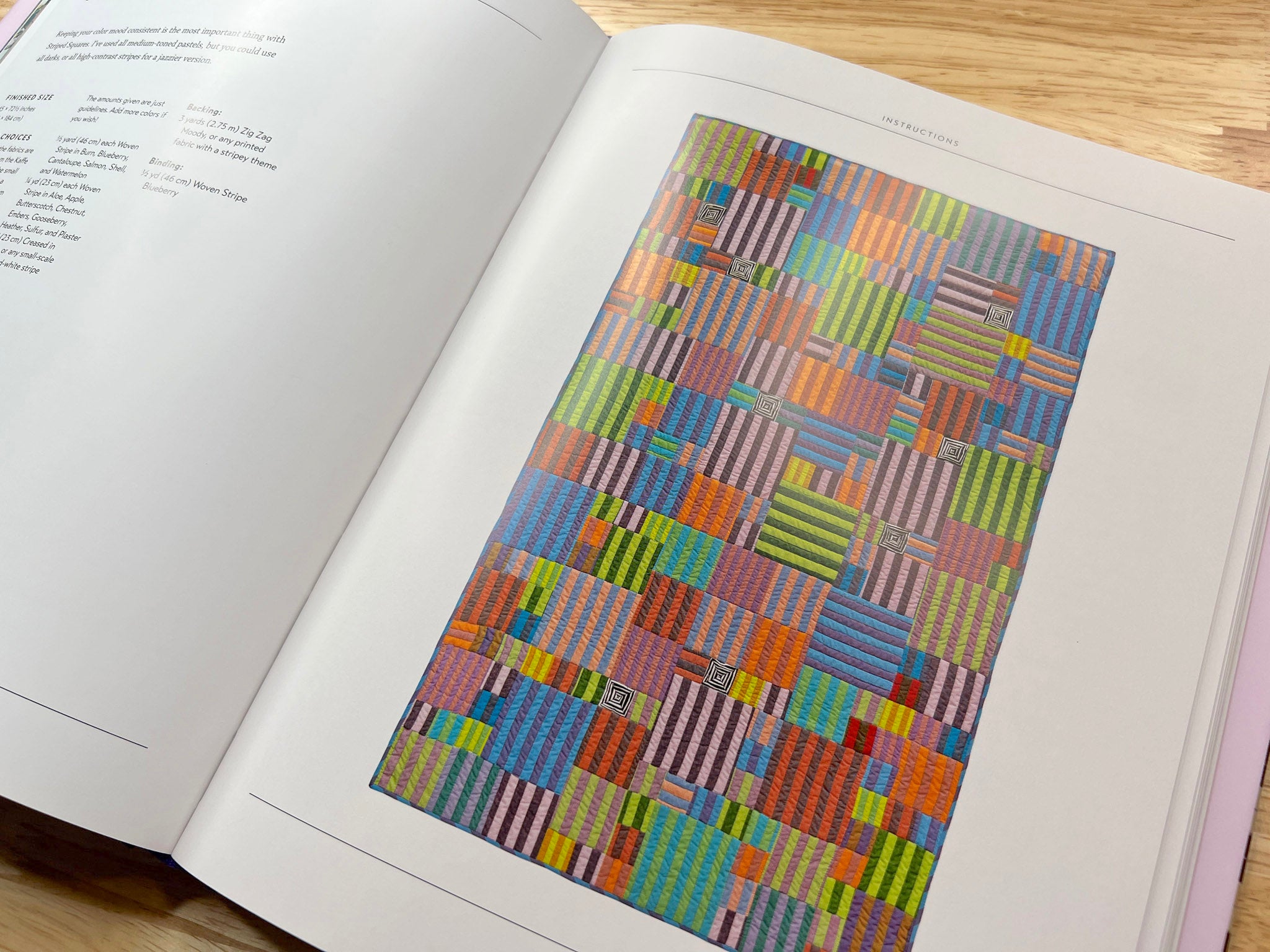 Striped Squares quilt found in Kaffe Fassett’s Timeless Themes book