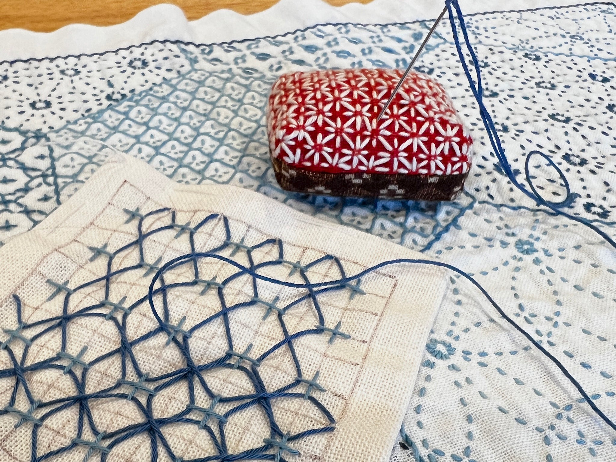 Sashiko coaster workshop with Sashiko.Lab of Kyoto JP