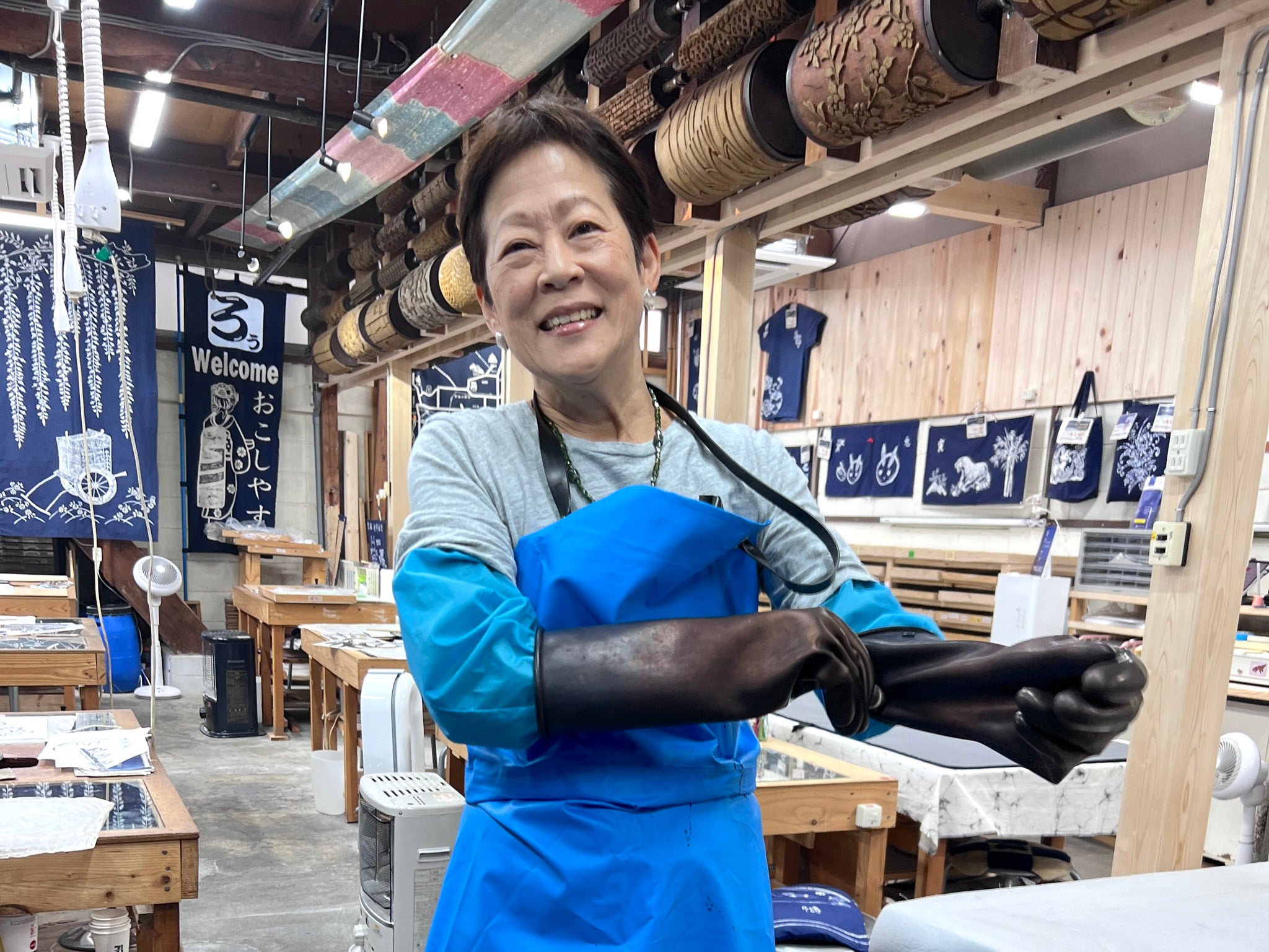 Roketsu dyeing workshop in Kyoto JP