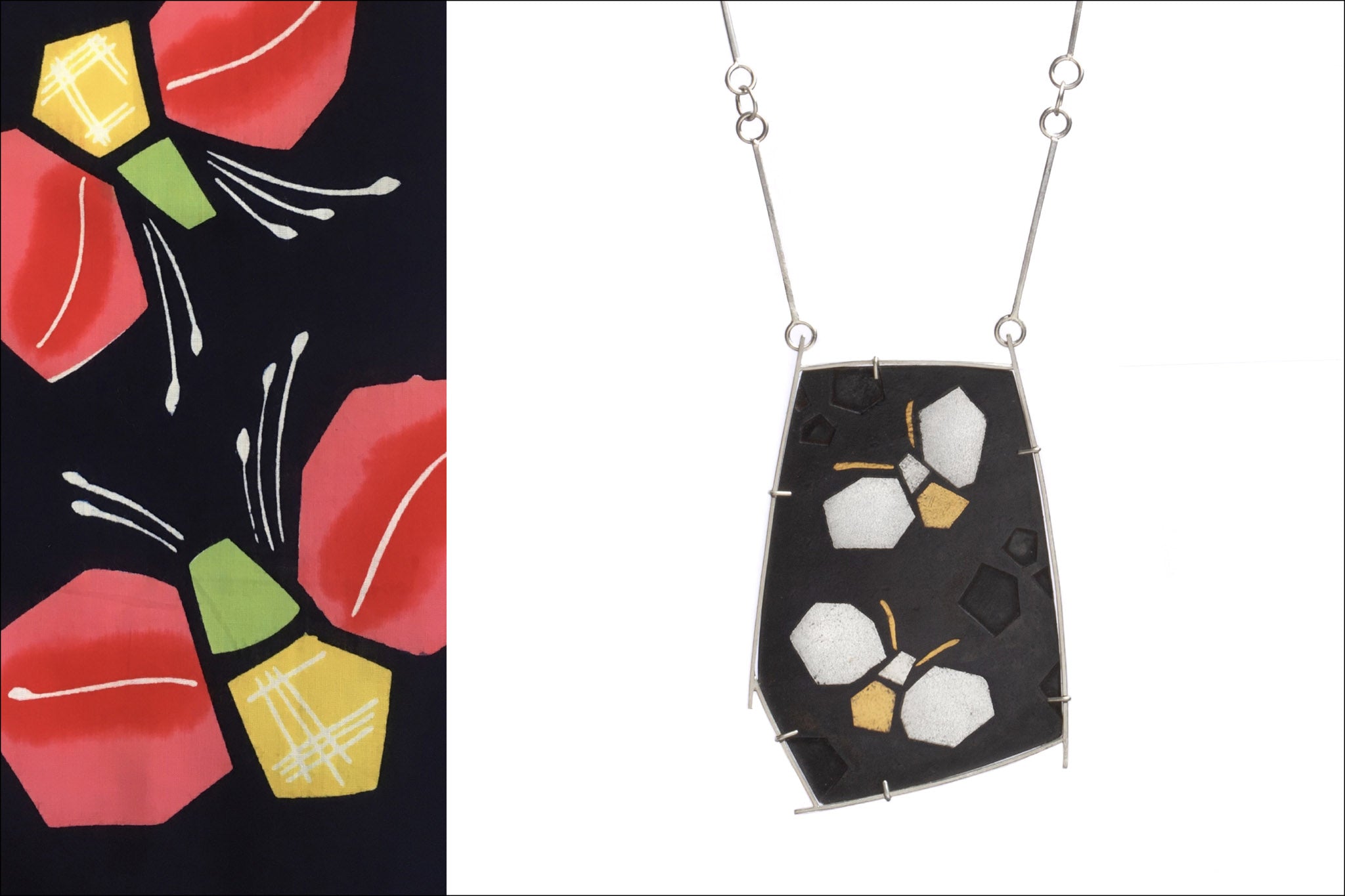 Fireflies, a necklace by Maru Almeida for the Yukata Jewelry Show 2022—a creative collaboration between Okan Arts and Danaca Design