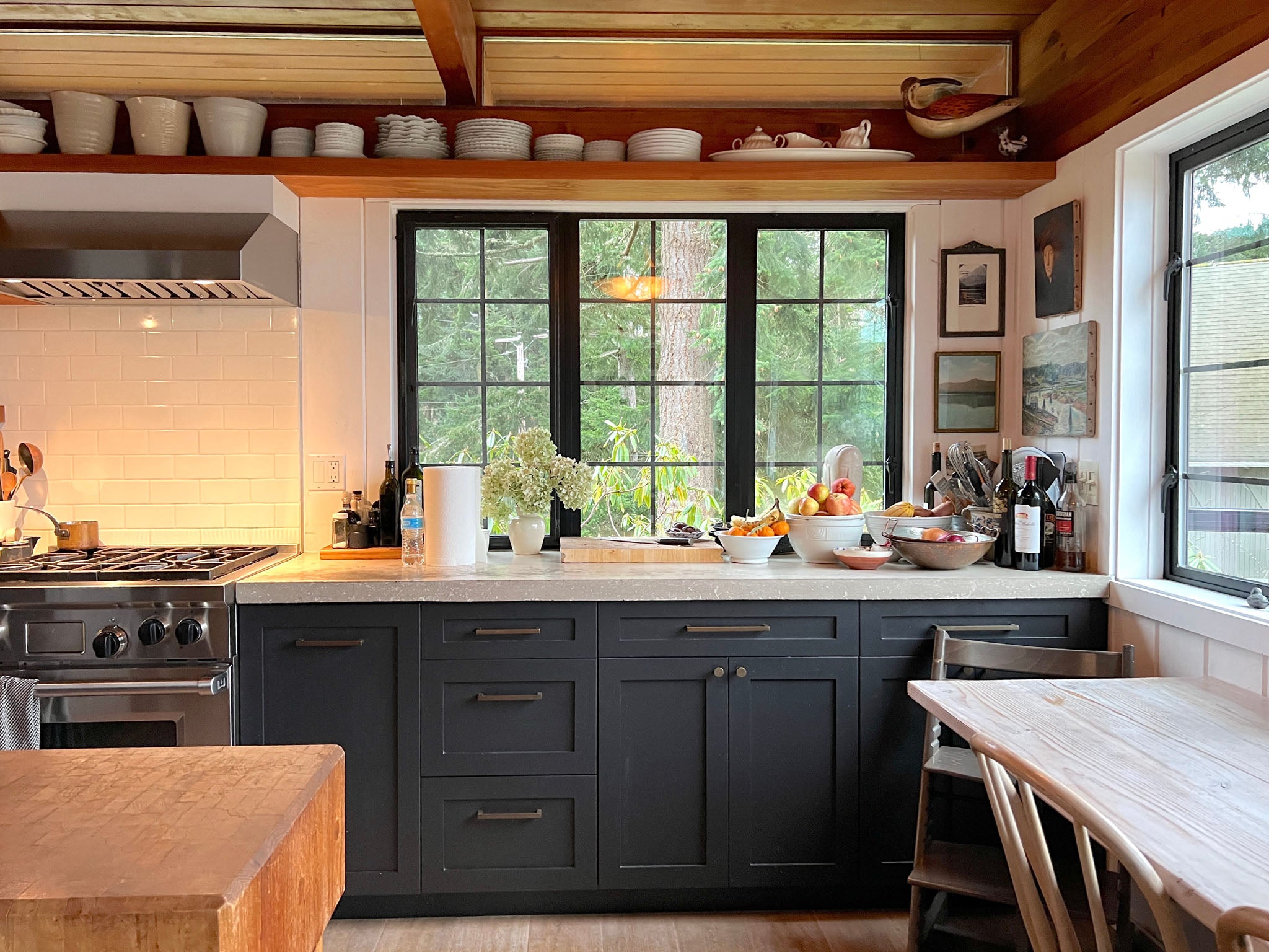 The kitchen in the home of fabric designer Marcia Derse