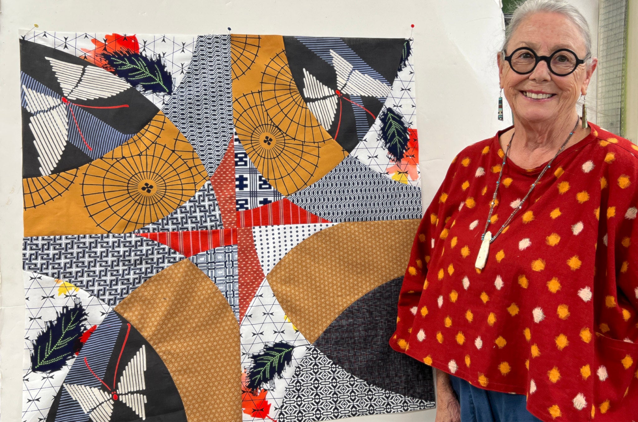Creativity & Complex Curves Workshop with Patricia Belyea of Okan Arts at the Art Quilt Symposium in Sisters, OR — September 2022