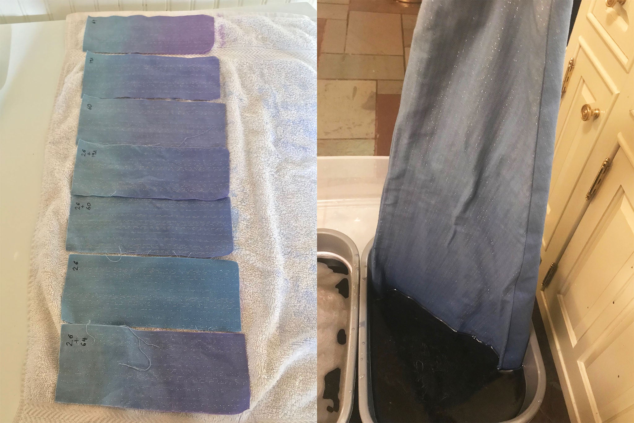 Prepping and ombre dyeing the skirt of the Frozen 2 Coat by Victoria Stone