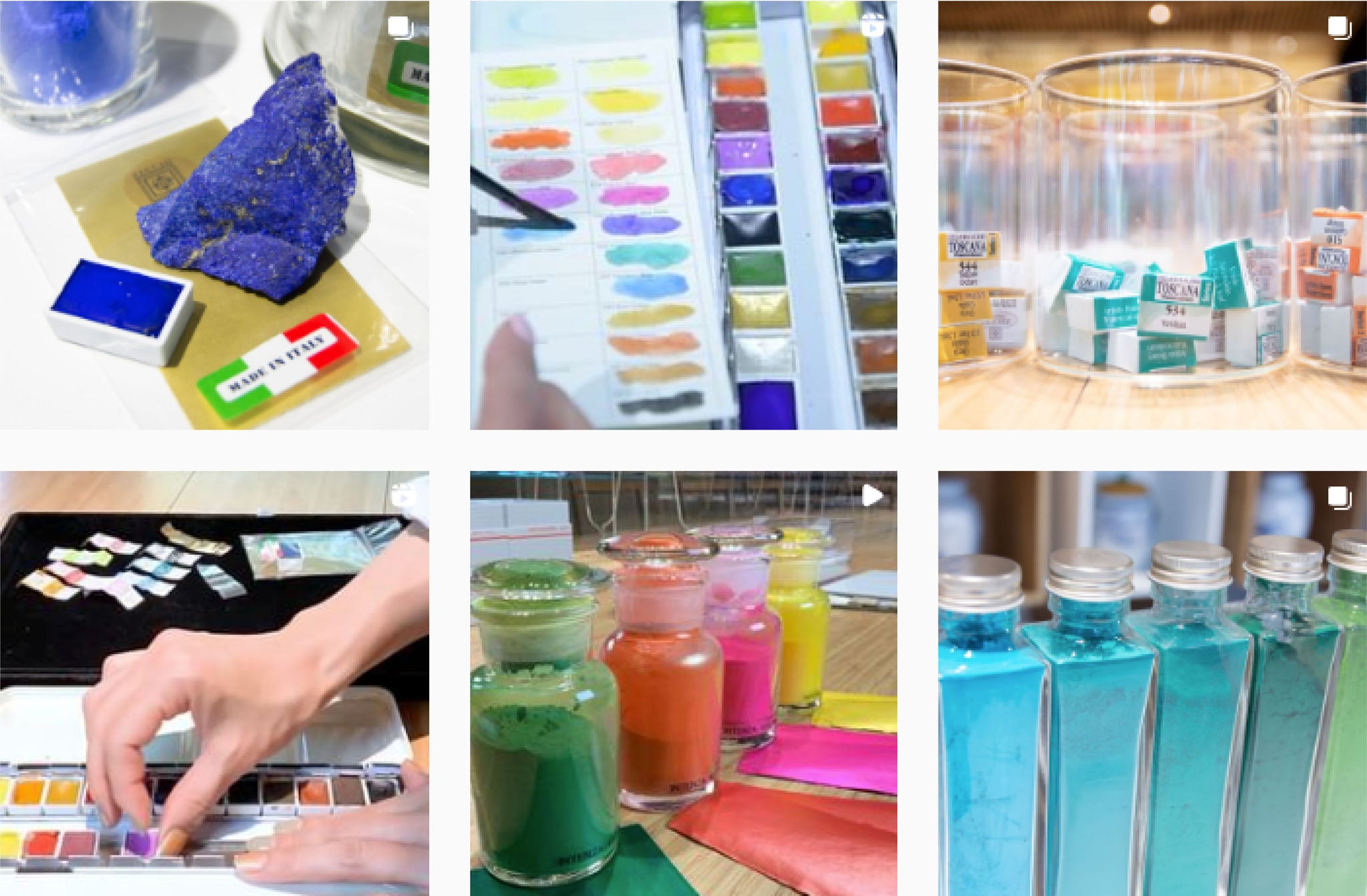 Instagram page for Pigment, an art materials lab in Tokyo, Japan