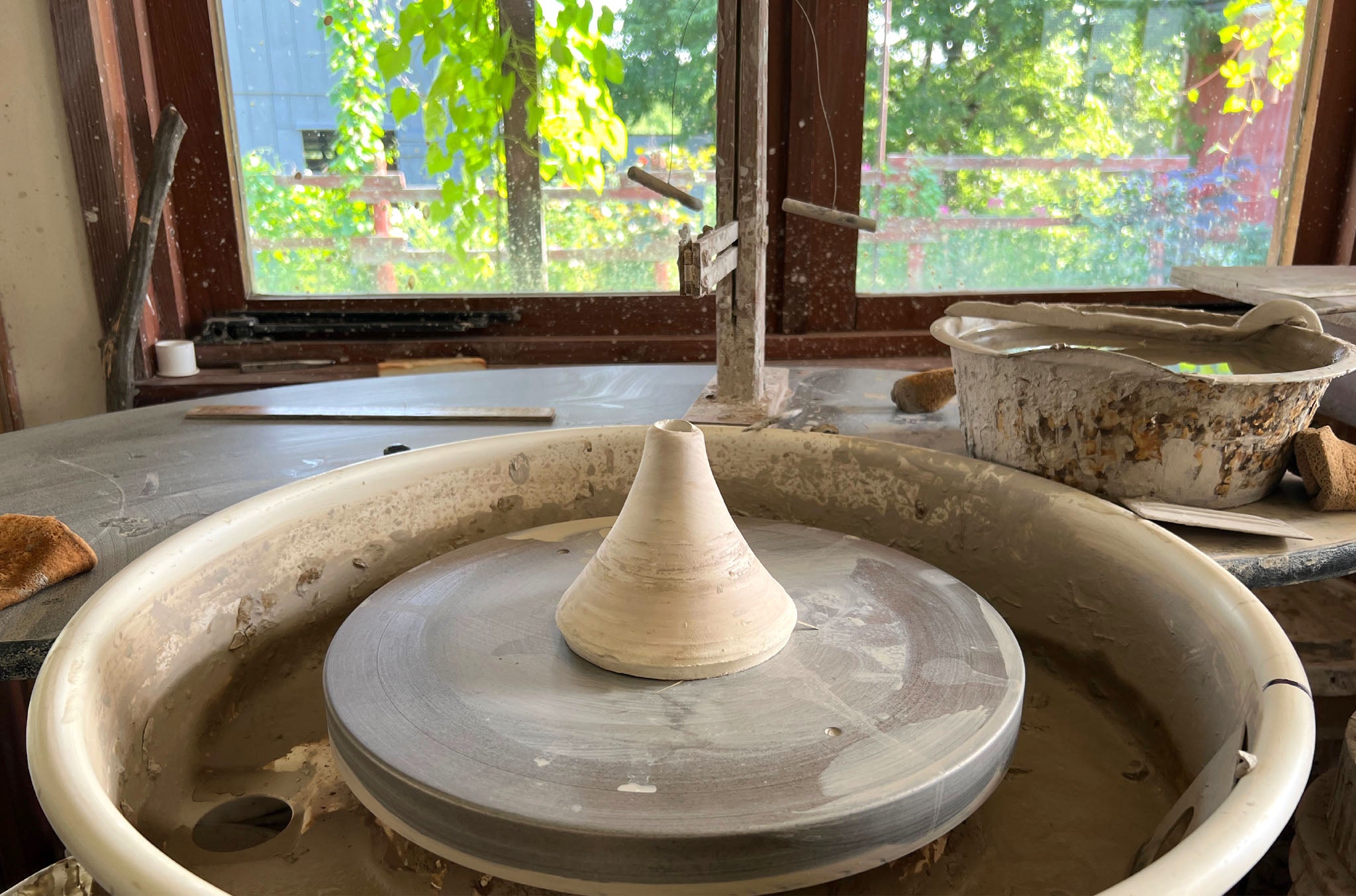 Studio of John Thomas of Dunn County Pottery in Downsville WI