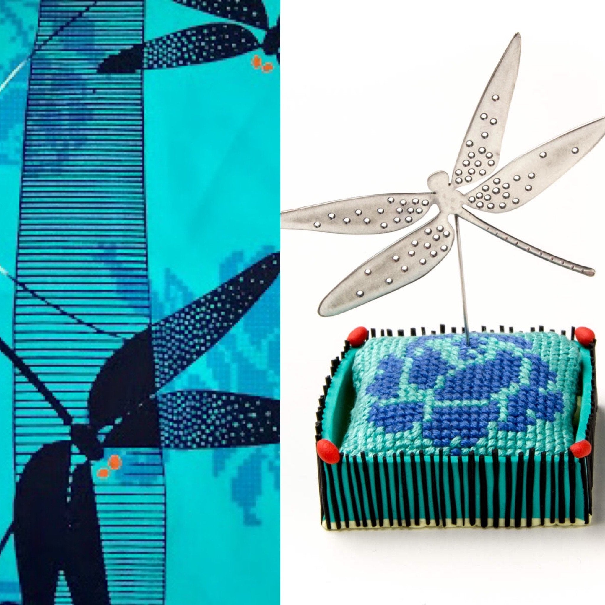 Yukata Kimono Dragonfly Hat Pin and Cushion Box by Addie Carns 