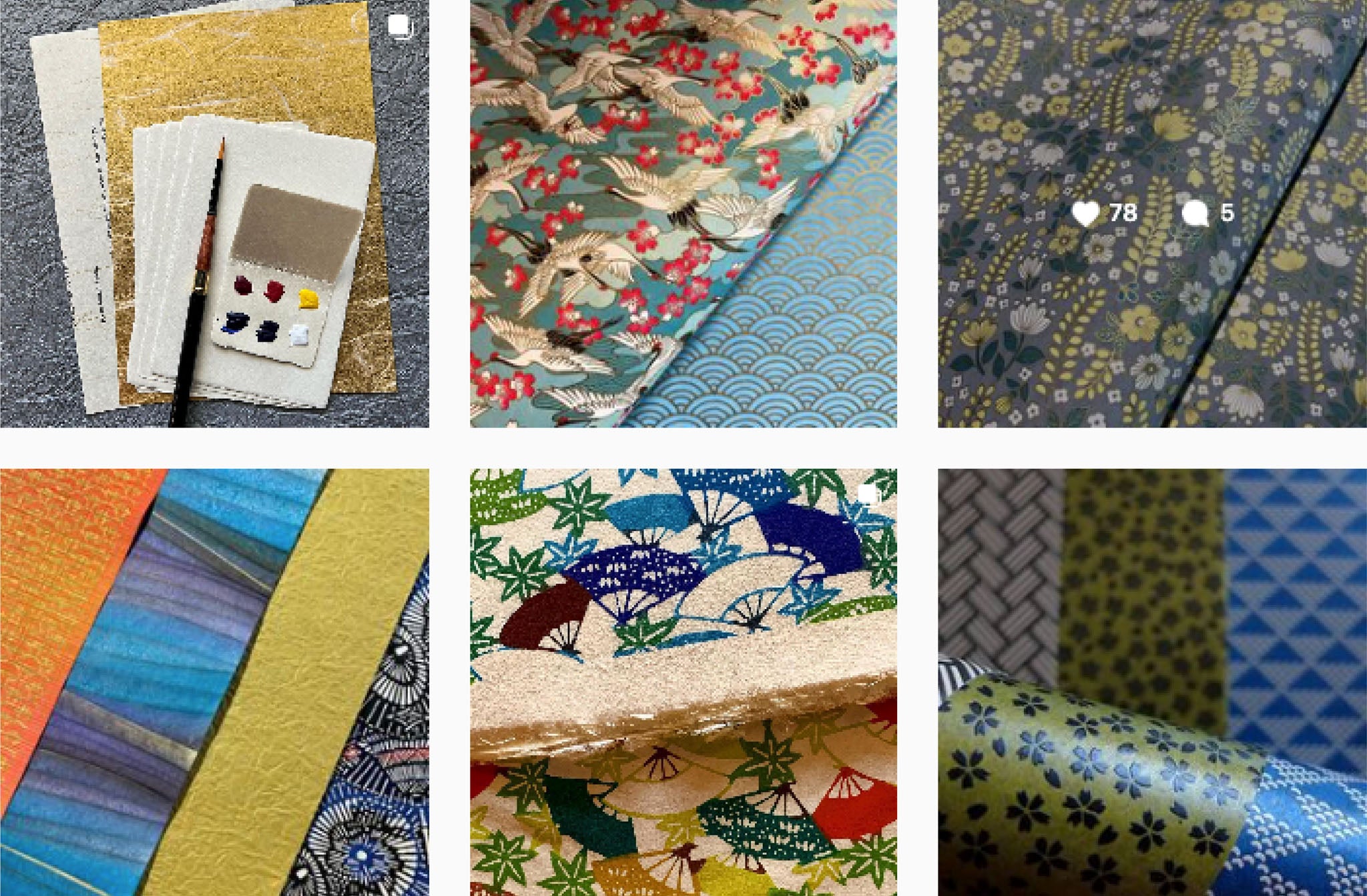 Instagram page for Washi, an exquisite paper store in Tokyo, Japan