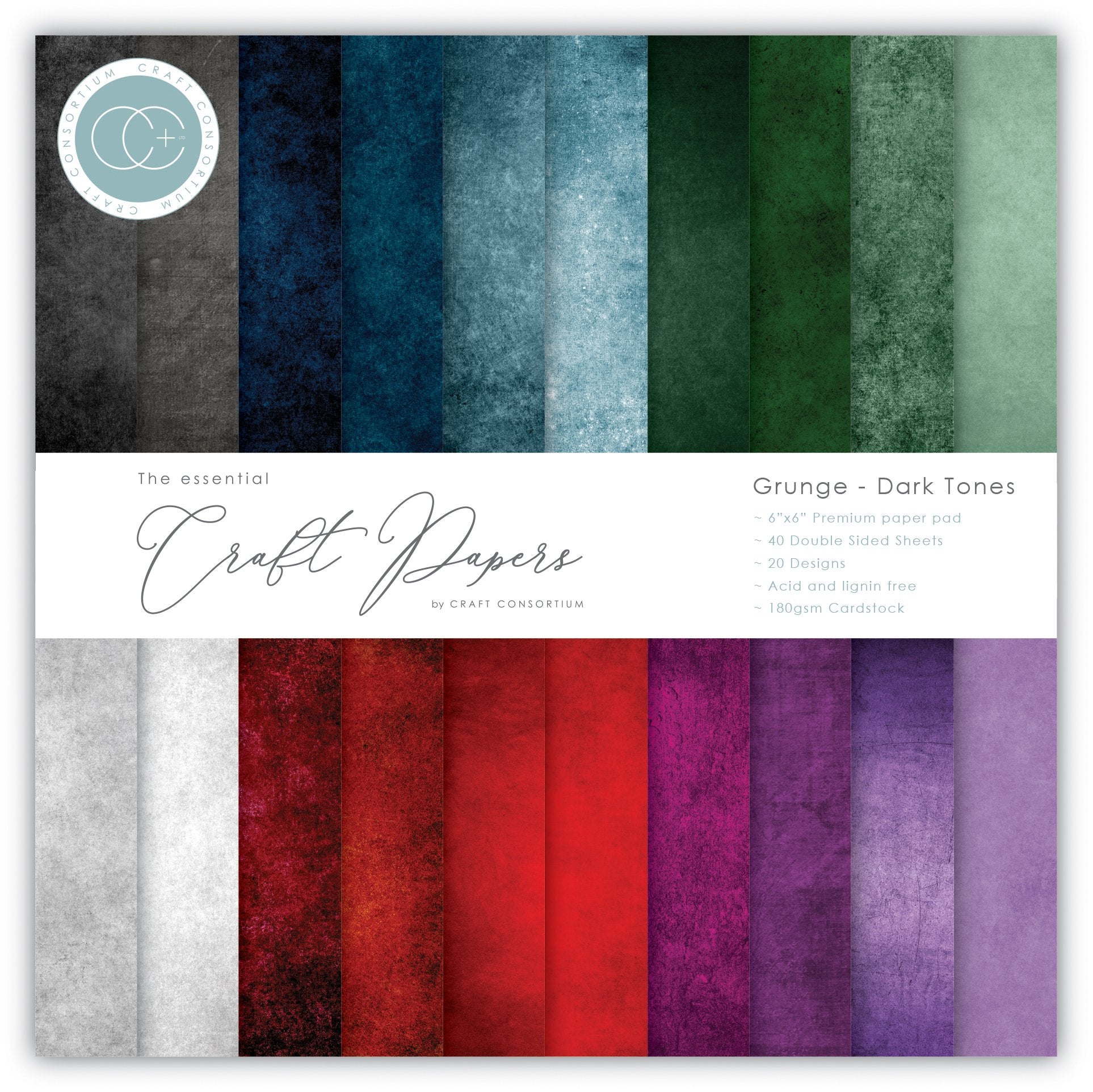 Grunge - Dark Tones 6x6 Premium Paper Pad