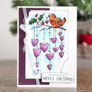Woodware Clear Singles Hanging Hearts 4 in x 6 in Stamp