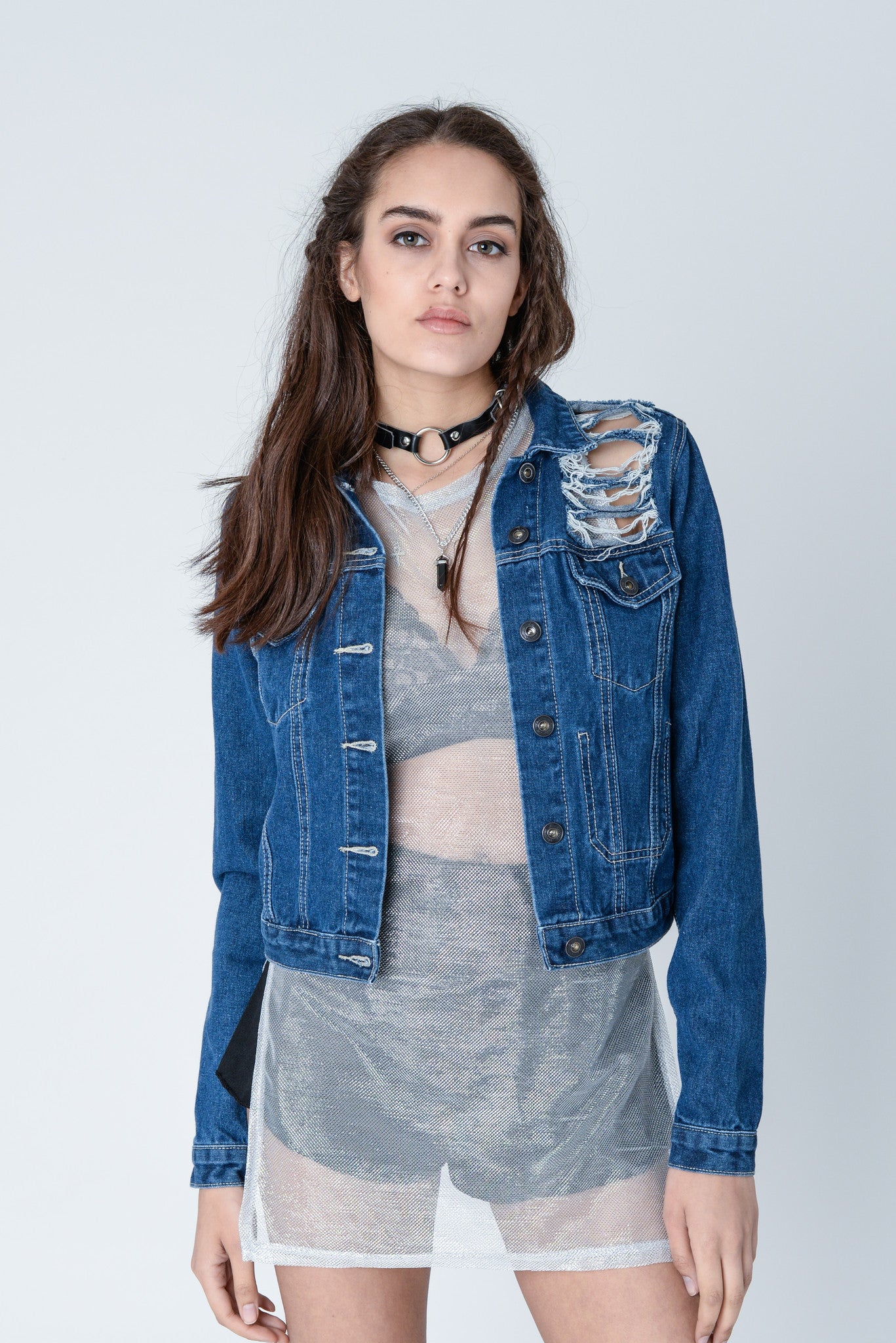 Chaos Shredded Denim Jacket – STONE FOX