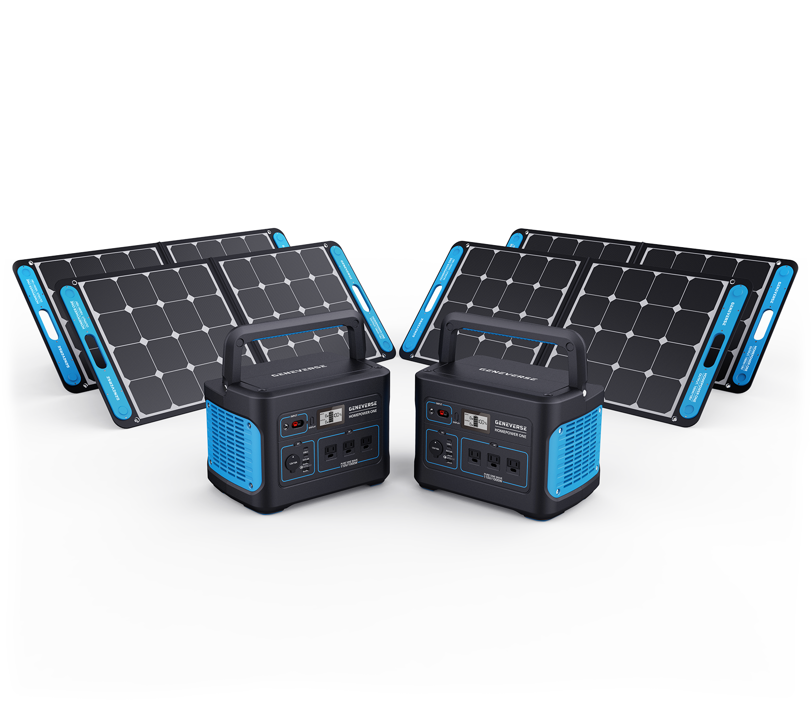 Geneverse Solar Generator , Emergency Power Supply For Your Home, 50% OFF Panels: 2X Batteries + (4X 100W Panels 50% OFF)