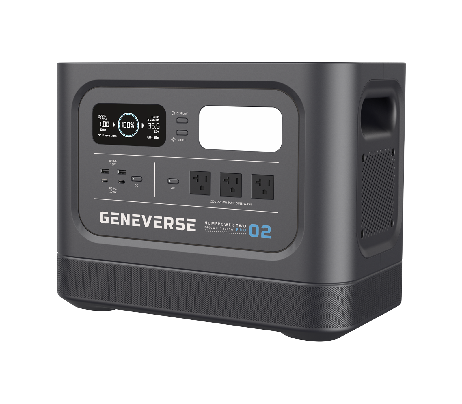 Geneverse PRO Series LiFePO4 Power Stations 1210-2419Wh, 1X HomePower TWO PRO (2200W/4400W Surge)
