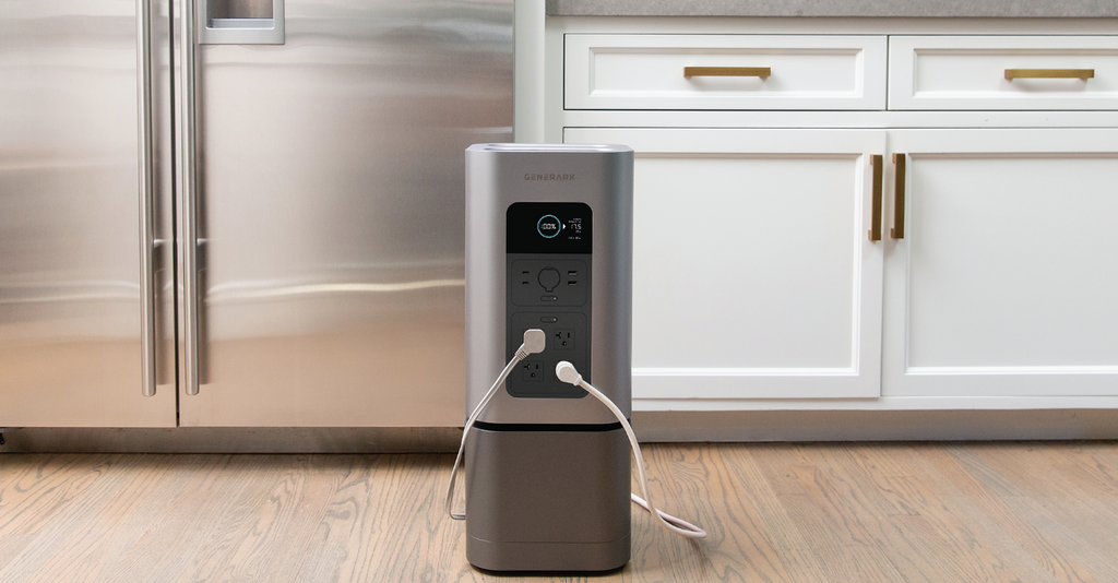 The HomePower 2 portable power station is in a kitchen charging appliances.