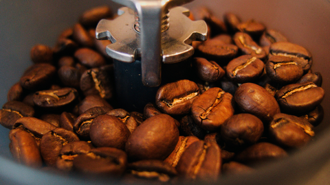 Grinding Coffee Beans.