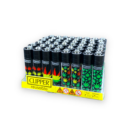 Briquet Clipper Neon Leaves 4 - GB The Green Brand